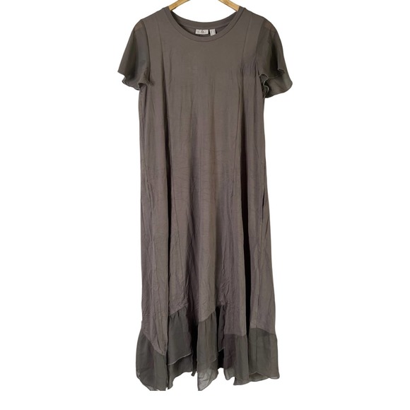 LOGO by Lori Goldstein Dresses & Skirts - LOGO BY Lori Goldstein Rayon 230 Dress with Chiffon Detail Wild Mushroom S